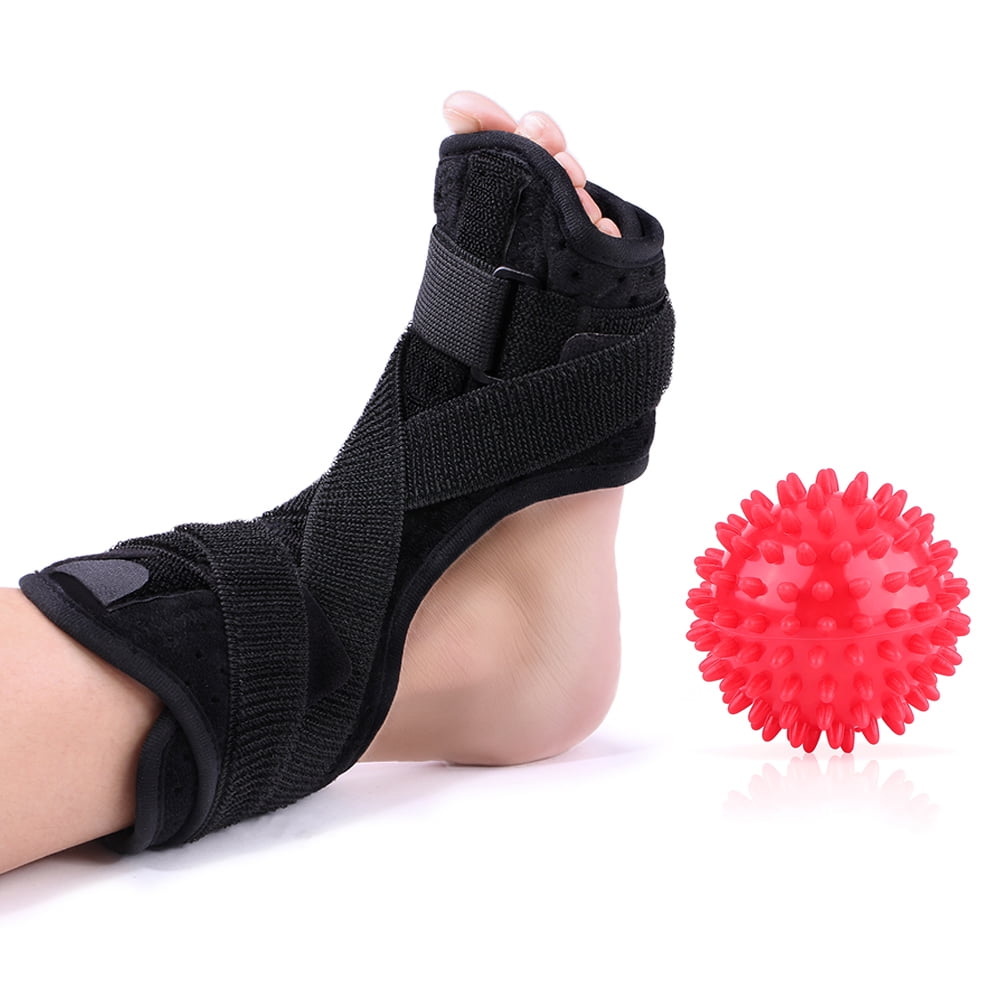 Knifun Plantar Fasciitis Foot Splint, Night Dorsal Splint Foot Support Arch Orthotic Brace with Spiky Massage Ball for Drop Foot, Achilles Tendinitis, Heel Spurs, Heel Pain Relief