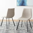 thumbnail image 4 of SAFAVIEH Pryer Tufted Dining Chair, Stone Grey, Set of 2 (21.8 in. W x 20.5 in. D x 34 in. H), 4 of 13
