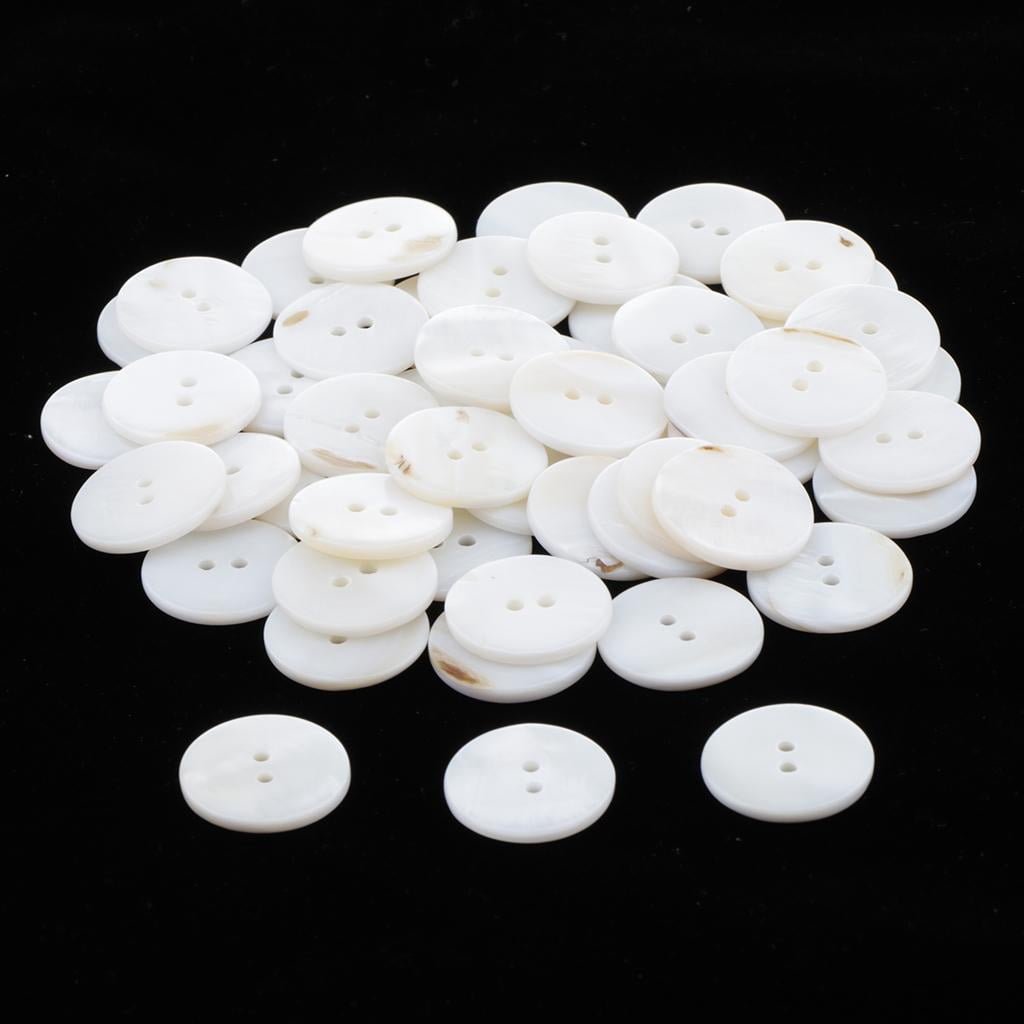 Yunhgft Pack of 50 shimmering mother of pearl, mother of pearl buttons craft buttons for White