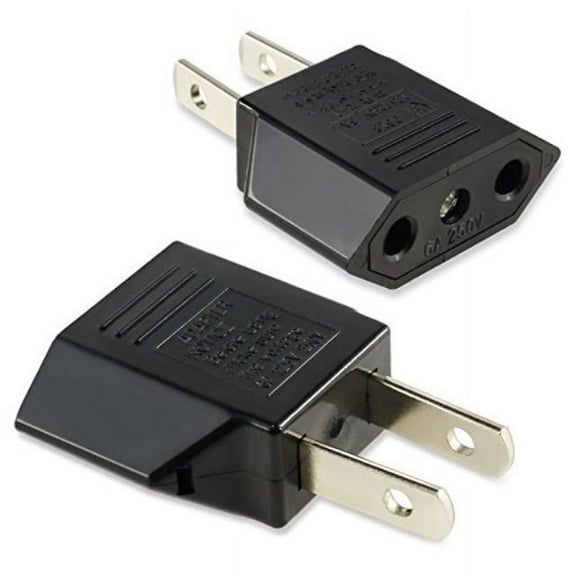 focuslife 2x euro eu to us usa travel power adapter converter wall plug