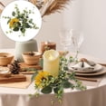 thumbnail image 1 of AKEGAMN Clearance! Artificial Sunflower Candle Wreath 9 Inch Faux Ring Table Decor | Rustic Pillar Holder For Kitchen Cabinet Displays Tabletop Centerpieces Wedding Arrangements Or Artificial Sunflo, 1 of 9