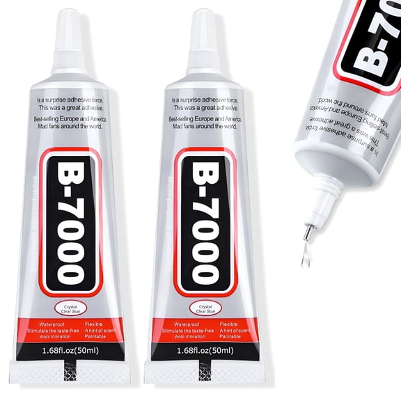 BANIRO Super Adhesive Glue,Industrial Strength Glues Paste for Rhinestones Crafts,Clothes Shoes,Fabric,Jewelry Making,Cell Phones,Tablet,Wood,Rubber,Leather (2x50 ml/1.68 oz)