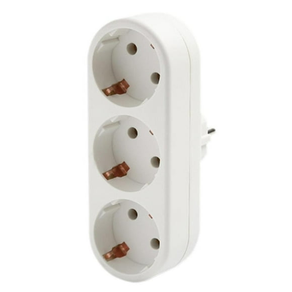 Multi-Outlet Socket with Round Design, Flat Plug for Space Saving, Integrated Safety Shutter, Ideal for Home, Office, And Travel Use, Multi-Socket Power Strip *1