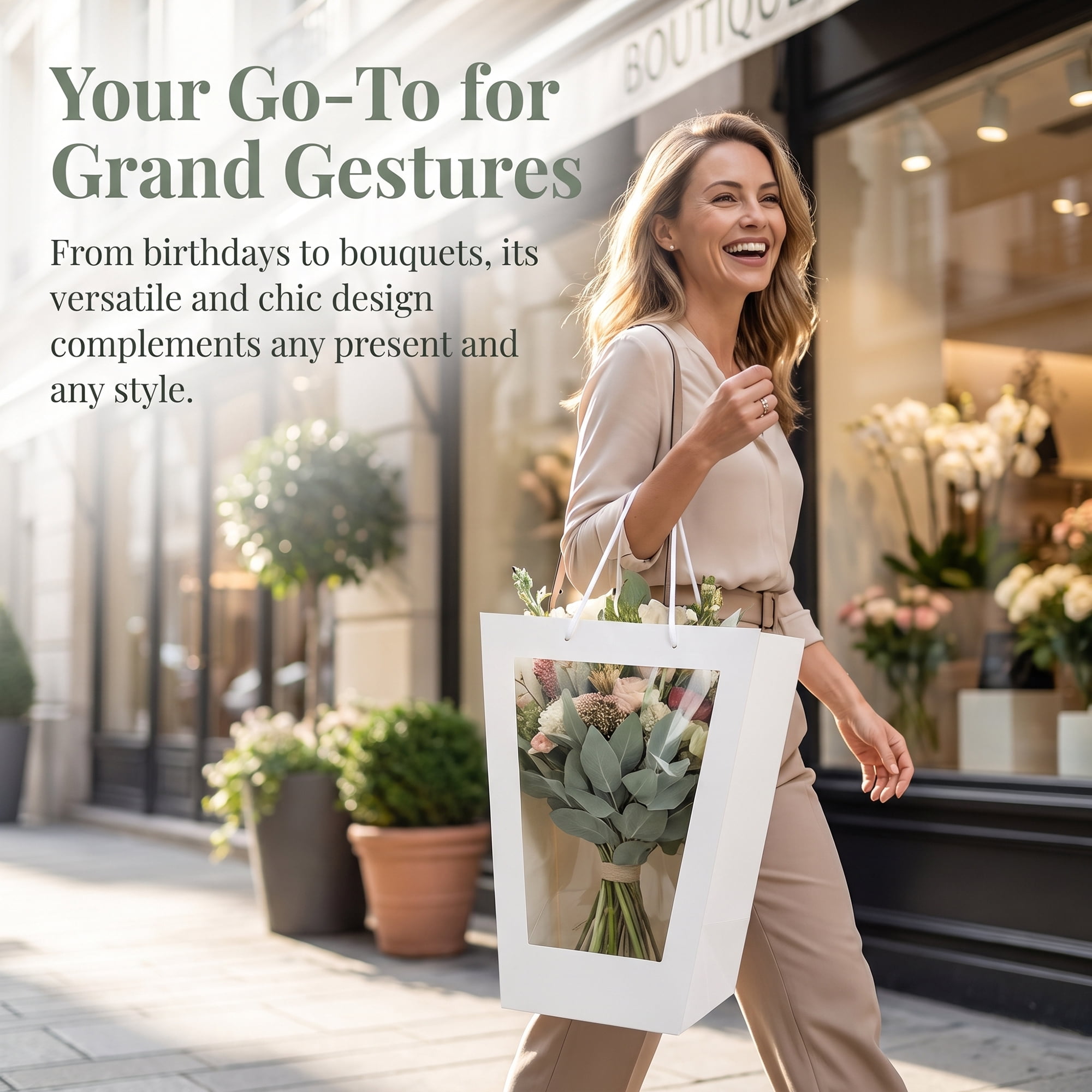 Unique Bargains Thick Totes for Gifts with Comfortable Handles White 11" x 7.9" x 14.2"