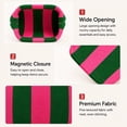 thumbnail image 6 of Large Capacity Striped Mahjong Tile Bag with Dice Pouch, Woven Crossbody Mahjong Organizer, Portable Mahjong Accessories Storage Bag for Women Game Night Gift, Pink Green, 6 of 7