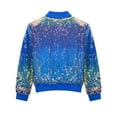 thumbnail image 5 of QQAMB Girls' Coat Ombre Sequin Bomber Jacket with Pockets Lightweight Sparkle Long Sleeve Zipper Gradient Jackets for Kid, 5 of 6
