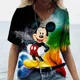thumbnail image 2 of Camiseta holgada con estampado de dibujos animados de Disney Mickey Mouse para mujer, camisetas de verano de manga corta con cuello en V, camisetas kawaii, ropa femenina, 2 of 5