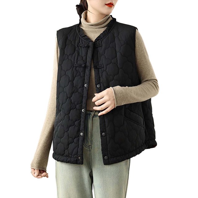 Hvobtty Vestes Chaudes Décontractées Sans Manches pour Femmes, Manteau à Capuche Sans Manches à Col Rond Uni Décontracté pour Dames