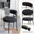 thumbnail image 4 of ALEAVIC Black Boucle Dining Chairs Set of 2 Upholstered Kitchen Dining Room Chairs, 4 of 6