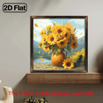thumbnail image 2 of 2D Flat, 8 x 8 Inch Sunflower Wall Art with Wood Frame - Vibrant Yellow Floral Dcor for Mother's Day, Teacher Appreciation, Summer Home Dcor - Bedroom, Kitchen, Living Room Hanging Ornament, Sunfl, 2 of 9