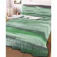 thumbnail image 3 of Quilts Twin Size Bedding Set, Green Grey Ombre Lightweight Quilted Comforter, Vintage Shabby Green Abstract Art Soft Reversible Bedspread Coverlet with Pillow Covers for All Season, 68" x 86", 3 of 7