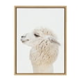 thumbnail image 3 of Kate and Laurel Sylvie Animal Studio Alpaca Profile Framed Canvas Wall Art by Amy Peterson Art Studio, 18x24 Natural, Whimsical Fun Animal Nursery Art for Wall, 3 of 7