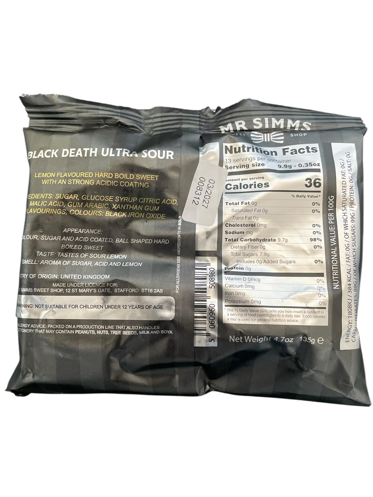 BLACK DEATH ULTRA SOUR EXCLUSIVE TO MR SIMMS ( NOT SUITABLE UNDER 12 YEARS OF AGE)