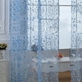 thumbnail image 4 of Cortina transparente innovadora y elegante con diseño floral translúcido para sala de estar, estudio, dormitorio, azul cielo, 100 x 250 cm (con ganchos)., 4 of 5