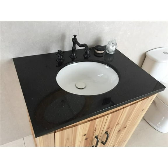 30 in. Single Sink Vanity Solid Fir Galaxy Natural, Black