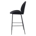 thumbnail image 6 of Bar Stool Chair Barstool, Steel Metal, Fabric, Black, Black, Bar Kitchen Pub Cafe Bistro Hotel Restaurant Hospitality, 6 of 10