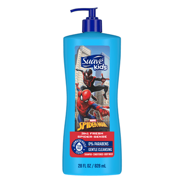 Suave Kids 3-in-1 Shampoo, Conditioner & Body Wash, Spider-Man Berry, Tear Free Formula, 28 fl oz