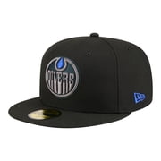 Men's New Era Black Edmonton Oilers Color Pop 59FIFTY Fitted Hat