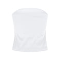 thumbnail image 5 of WHLBF Tank Tops for Women Sleeveless Solid Color Trend Chest Hugging Backless Strapless Camisole White XL, 5 of 8