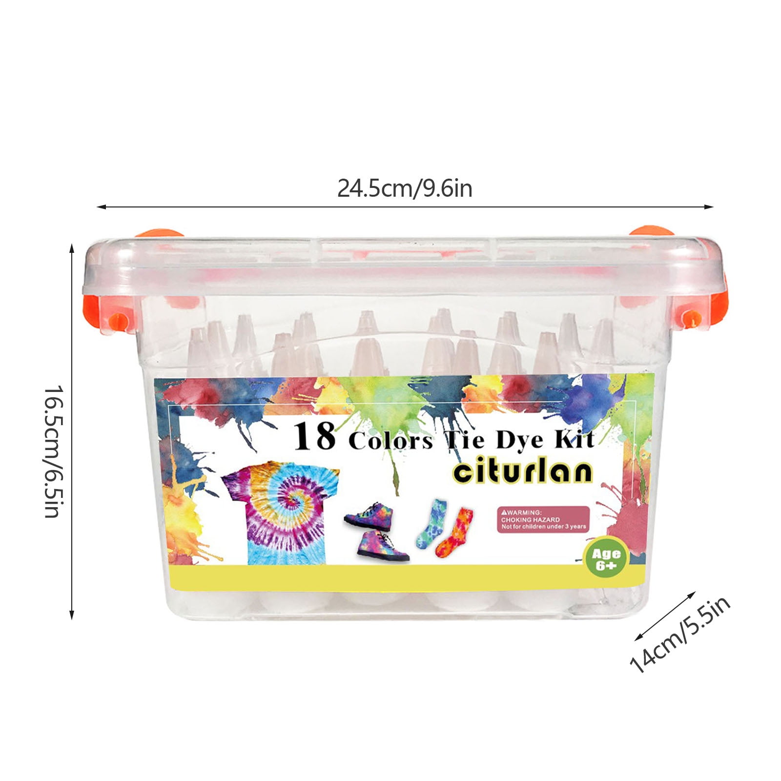 CIYISON 18-color Tie Dye Kit with Rubber Bands Table Cover & Gloves DIY Fashion Dye Kit