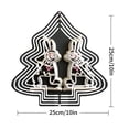thumbnail image 2 of Stylish Metal Hanging Christmas Tree Wind Spinner - Decorative Garden Spinner with Concentric White Line Pattern for Festive Yards, 2 of 7