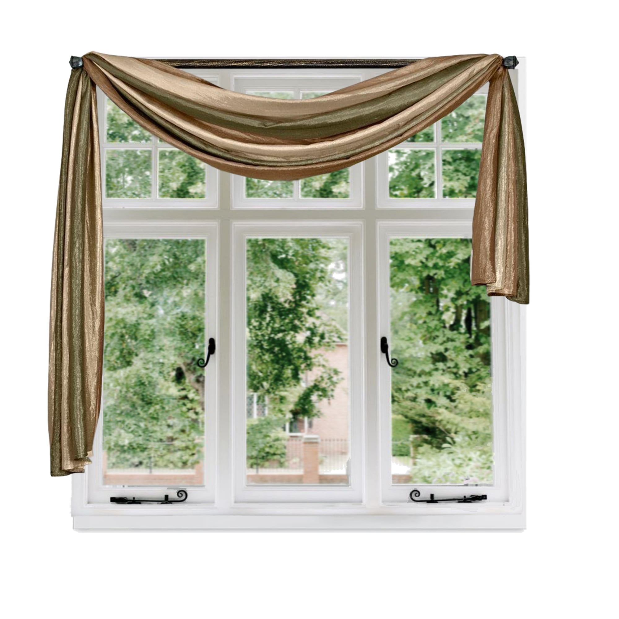 Woven Trends Ombre Curtains, Valances for Windows, Luxurious Scarf Valance,  Voile Semi-Sheer Window Curtains, Livingroom, Bedroom or Kitchen, 144