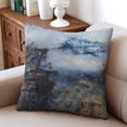 thumbnail image 4 of Chic Grey & Blue Abstract Art Cushion Cover: Soft Linen, Zippered, 18x18 Inches, Pack of 2, Modern Decor for Sofa & Couch - Upgrade Your Space with Art., 4 of 7