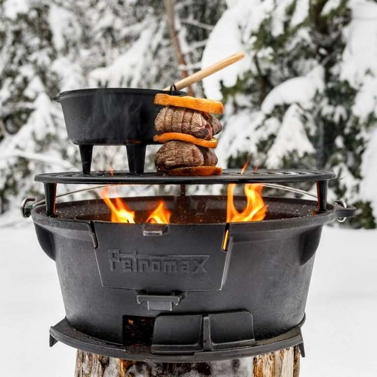 Petromax Cast Iron Fire Grill and Dutch Oven Cooker with Handle
