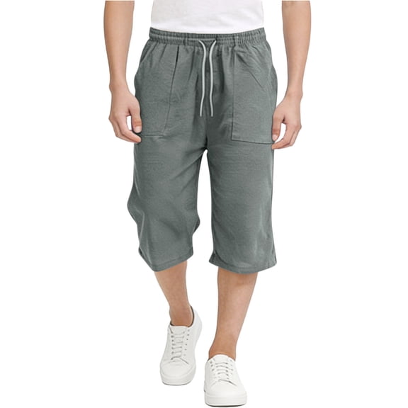 Edvintorg Boys Clothes Summer Lightweight Cotton Loose Casual Capris Pants Fashion Elastic Waisted Athletic Wide Leg Pants with Drawstring Size 4-15