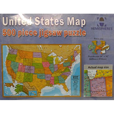 Beach 500pc Jigsaw Puzzle - Hemispheres: Unites States Map 500pc Jigsaw Puzzle
