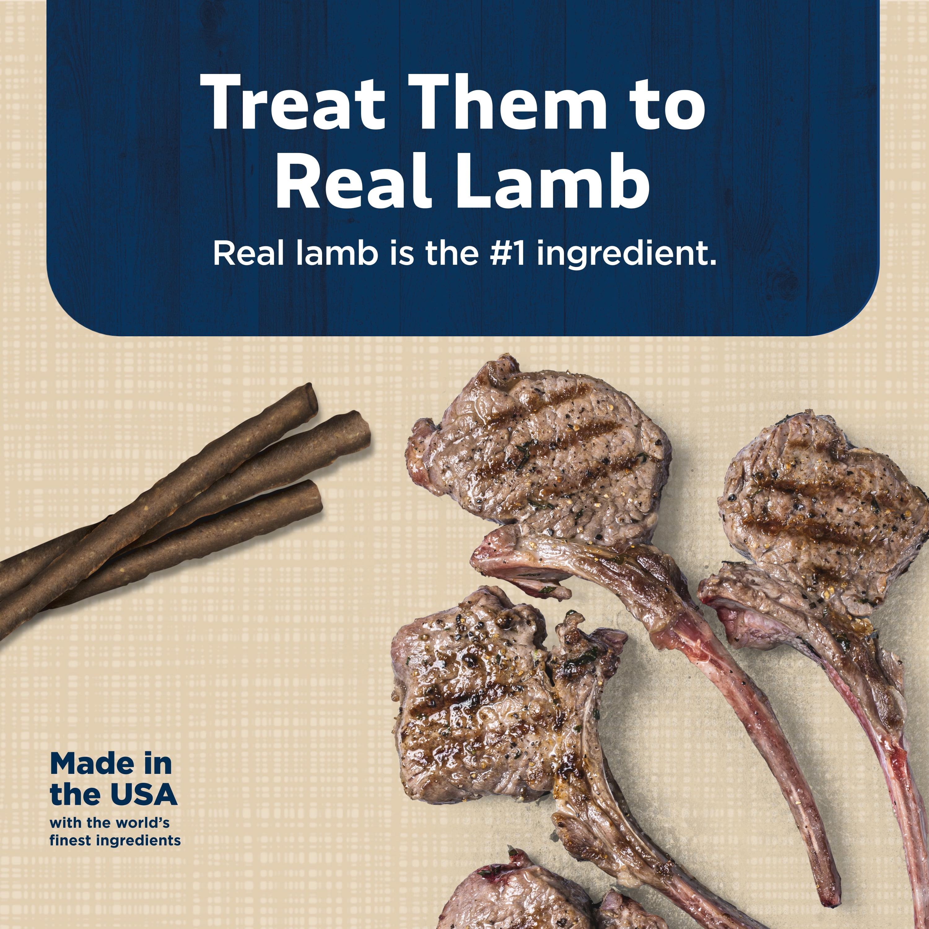 Gâteries molles et moelleuses naturelles pour chiens Stix de Blue Buffalo, recette à l'agneau, sac de 170 g (6 oz) 170g