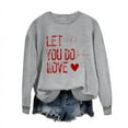 thumbnail image 2 of Meichang Chandails en Molleton de Vacances pour Femmes, Chandail en Molleton de la Saint-Valentin, Imprimé Cœur d'Amour Mignon, Pull à Manches Longues, Col Rond Décontracté, Cadeaux de Vacances, 2 of 4