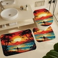 thumbnail image 6 of Hawaiian Style 4 Piece Shower Curtain Sets, with Non-Slip Rugs, Toilet Lid Cover And Bath Mat, for Bathroom Decor Set, 6 of 8