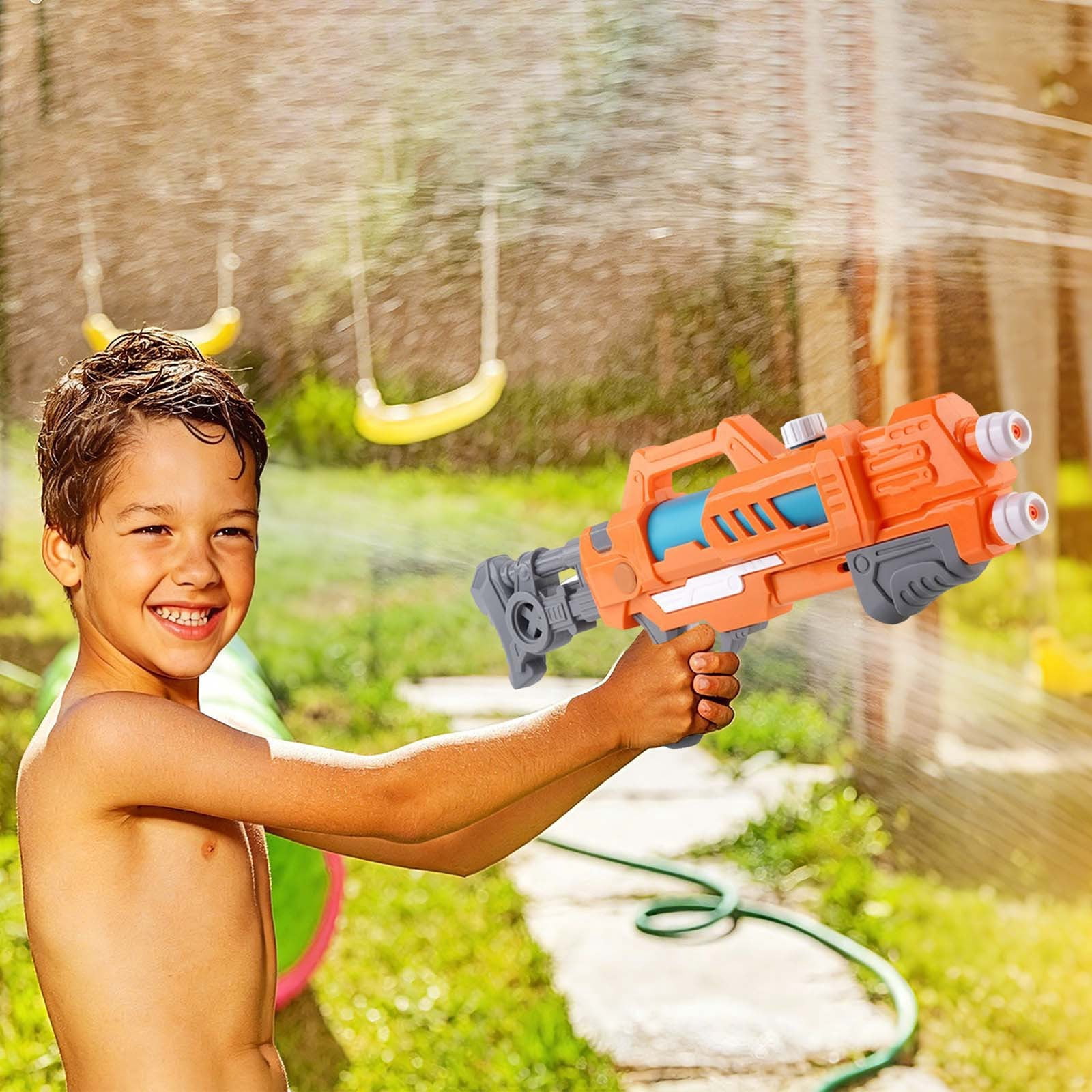 VKLU 23" XL Orange Squirt Blaster, Extra Large Capacity Water Soaker, Heavy Duty Pump Action Toy for Summer Lake Days & Outdoor Celebrations