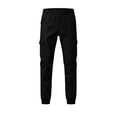 thumbnail image 3 of Smsaxvxz Cargo Pants for Men Fashion Elastic Waist Soft Long Joggers Pants Travel Climbing Trousers with Multi Pockets Black M, 3 of 6