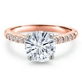 thumbnail image 3 of Gem Stone King 10K Two Tone Gold White Moissanite and Lab Grown Diamond Engagement Ring for Women | 2.10 Cttw | Round 8MM | Gemstone Birthstone | Size 9, 3 of 7