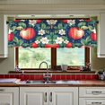 thumbnail image 3 of Yayeee Kitchen Curtains Tier Set of 2 Light Filtering 57"x24" Over Sink Window Panels, Blue Apple Pattern, 3 of 7