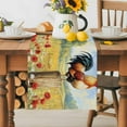 thumbnail image 5 of Rooster Table Runner, Wildflowers Vintage Flowers Farm Watercolor Kitchen Table Runners Dress Scarves for Table Decorations Party/Restaurant/Indoor Outdoor Use, 13x120in, 5 of 9