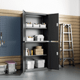thumbnail image 3 of Magshion 71" Metal Garage Storage Cabinet with Locking Doors, 4 Adjustable Shelves for Home, Office, Black, 3 of 10