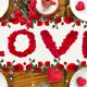 thumbnail image 4 of Puntoco Bandera de mesa con rosas para el día de San Valentín, decoración para fiestas, cocinas y salas de estar, 4 of 5