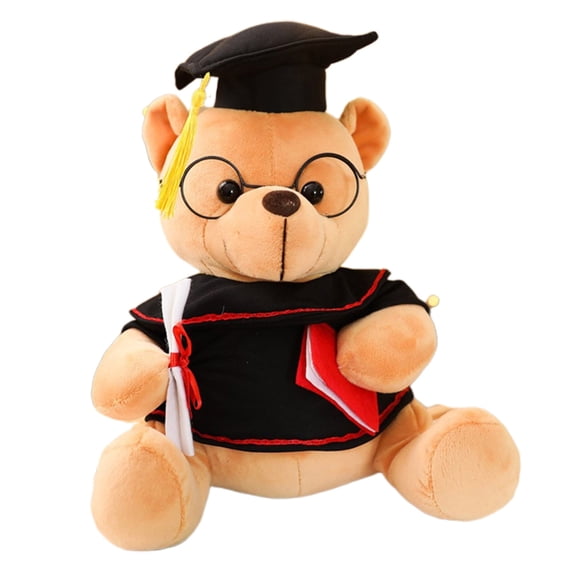18/23cm Plush Graduate Bear Mascot Stuffed Animal for Doll Sofa Throw Pillow Soft Comfort Sleeping Toy Graduation Gift