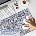 thumbnail image 4 of Long Mouse Pads for Desk,Blue Traditional Floral and Vine Pattern Desk Mats on Top Of Desks, Desk Mouse Pad Extra Large with 3mm Non-Slip Base and Stitched Edge for Gaming,Office,Work,Home 31.5"x11.8", 4 of 6