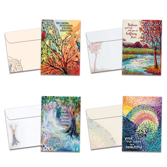 Tree-Free Greetings Just Because Greeting Card 16 Pack, 100% Recycled Paper, 5x7, Encouraging Nature (GP61572)