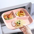 thumbnail image 5 of Xecvkr 10 Inch Portion Control Divided Plates 3 Compartment Meal Tray for Eating Diet Kids Adults Picnic Reusable Plastic Beige Pink Orange Green Blue Yellow, 5 of 6