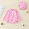thumbnail image 2 of Gubotare Swimsuit for Toddler Girl Baby/Toddler Girls Swimsuit Long Sleeve One-Piece Bathing Suit Rash Guard for Kids UPF 50+ Swimwear Size 4-5T (Pink,4-5 Years), 2 of 5