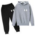 thumbnail image 3 of Conjunto de 2 piezas de sudadera y pantalones de terciopelo para niños, primavera y otoño, informal, sencillo, para niñas de 2 a 13 años, 3 of 5