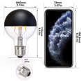 thumbnail image 7 of Half Chrome Light Bulb Dimmable 6W (Equivalent 60 Watt) LED Edison Bulb G25/ G80 Half Black Dipped LED Bulb Globe Shape 2700K Warm White Decorative Mirror Light Bulb CRI 90+ E26 Base Pack of 2 (Black), 7 of 7
