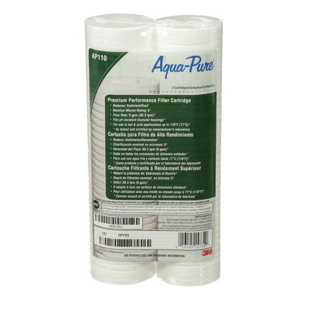 Cartuchos de filtro de agua 3M Aqua-Pure AP110, paquete de 2 unidades para AP11T