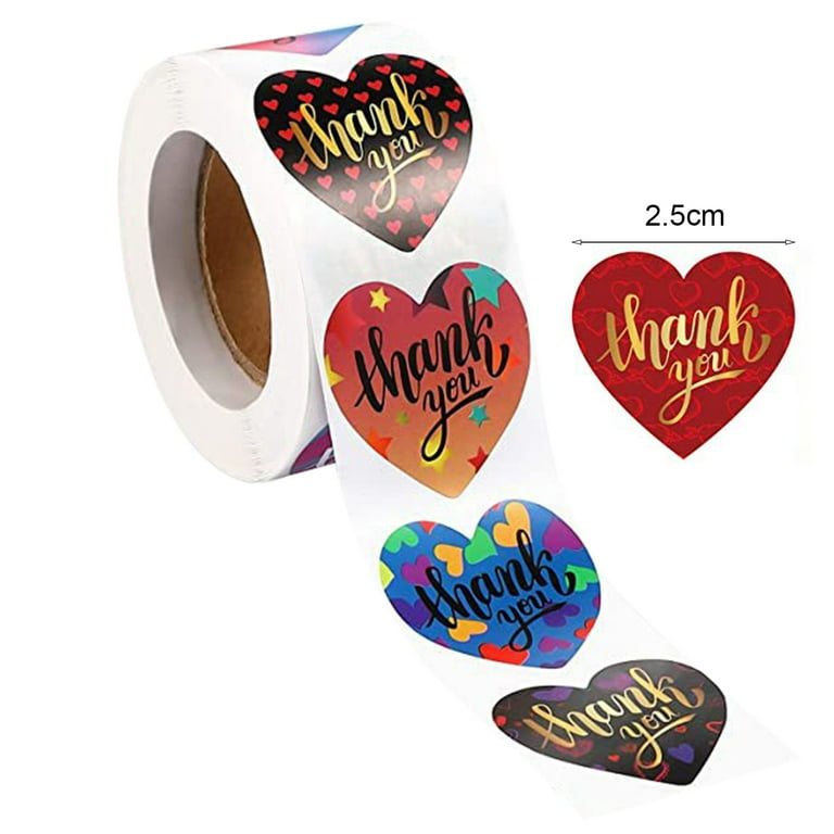 500 Pieces 1.5 inch Valentine's Day Stickers Roll - Red Heart Stickers Self-Adhesive Love Decorative Seal Labels for Valentines Day or Wedding
