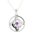 thumbnail image 4 of Jewelry Trends Sterling Silver with Purple Amethyst Quaternary Knot Pendant on 18 Inch Chain Necklace, 4 of 6
